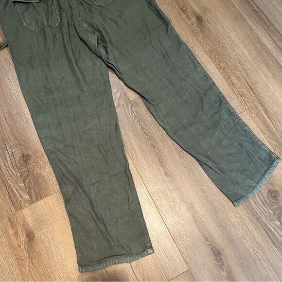 American Eagle Outfitters High Rise Olive Green Taper Pant Straight Leg - Picture 10 of 10